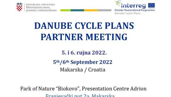 EU Projekt Danube Cycle Plans : Partnerski sastanak 5. i 6. rujna u Makarskoj