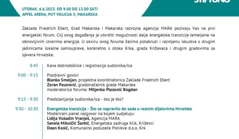 Utorak, 6. lipnja: Prvi energetski forum u Makarskoj