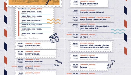 Ljeto u gradu 2026. – Program za srpanj