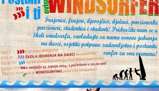 U organizaciji kluba Jedro: 13. srpnja započinje besplatna Škola jedrenja na dasci