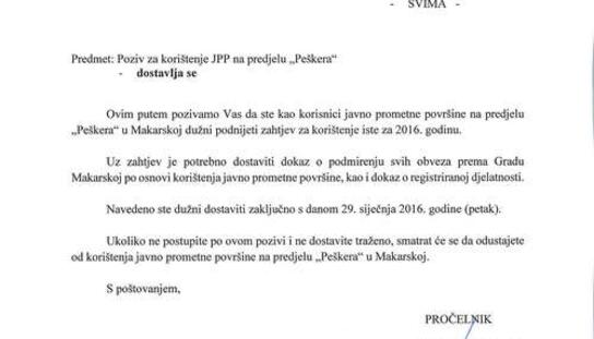 Poziv na korištenje JPP na predjelu 'Peškera': Zahtjevi se zaprimaju do 29. siječnja
