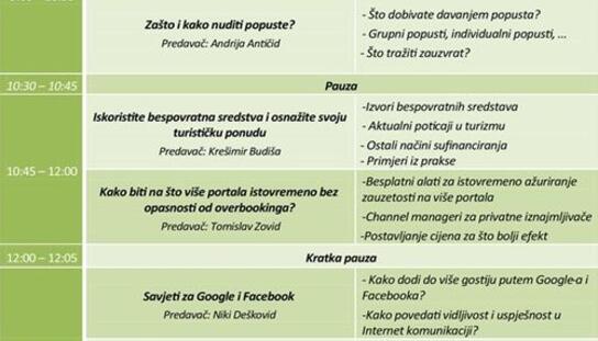 Besplatna edukacija za privatne iznajmljivače 9. travnja