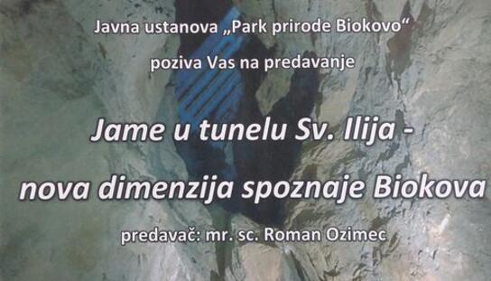 Park prirode „Biokovo“: Predavanje na temu „Jame u tunelu Sv. Ilija“  u povodu obilježavanja Dana planeta Zemlja 22. travnja