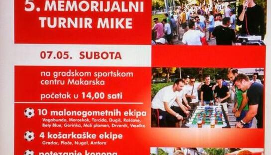 Udruga  Milan Ožić Mike: 5. Memorijalni turnir 'Mike' 7. svibnja u 14 sati