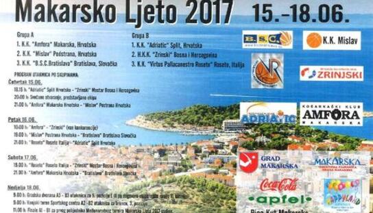 Od 15. do 18. lipnja: Makarska domaćin 1. Međunarodnog košarkaškog turnira Makarska - Ljeto 2017.