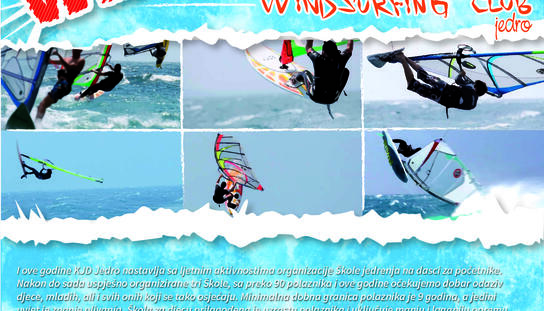 Klub za jedrenje na dasci „Jedro“: Besplatna škola jedrenja na dasci za početnike započinje 1. srpnja