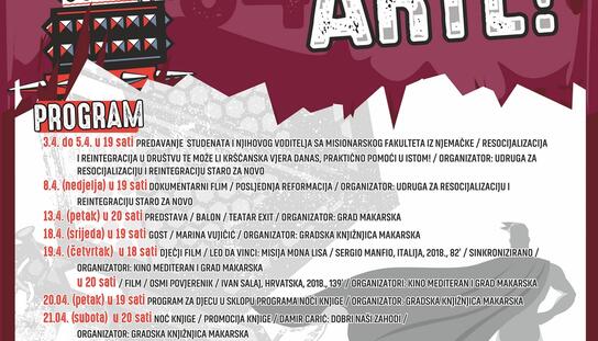 Što nam donosi ''Travanj u dvorani Arte'': Predavanja, filmovi, predstave, književne večeri i program za djecu