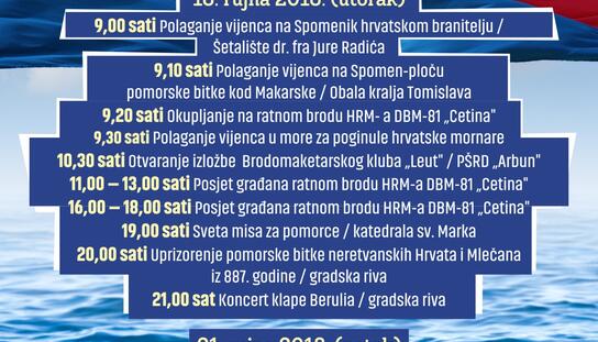 Program obilježavanja Dana hrvatske ratne mornarice u Makarskoj