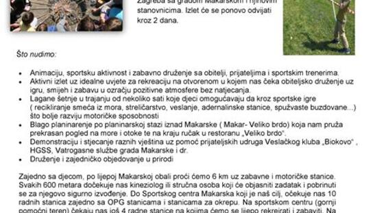 Sportska piramida: 13. i 14. travnja provedite aktivan obiteljski vikend u Makarskoj