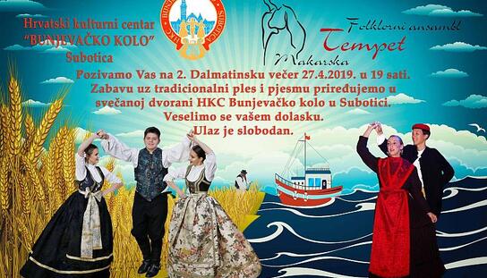 Na poziv Hrvatskog kulturnog centra ''Bunjevačko kolo'': FA Tempet na Dalmatinskoj večeri u Subotici