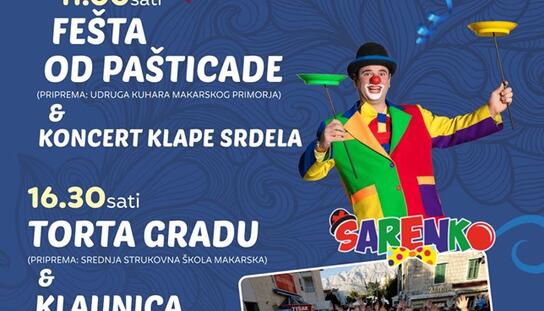 Na Trgu 156. brigade Hrvatske vojske 24. listopada: Ujutro fešta od pašticade i klapa Srdela, a popodne  mega torta i klaun Šarenko