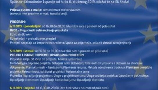 JU Makarska razvojna agencija Mara: Edukativni program EU škola od 4. do 6. studenog