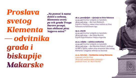 Program svetkovine Sv. Klementa mučenika, zaštitnika grada Makarske