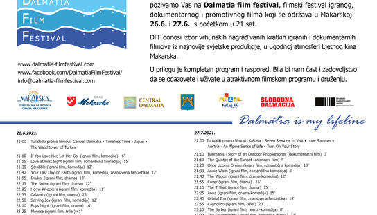 Dalmatia Film Festival u Ljetnom kinu 26. i 27. lipnja, repertoar besplatan za sve posjetitelje
